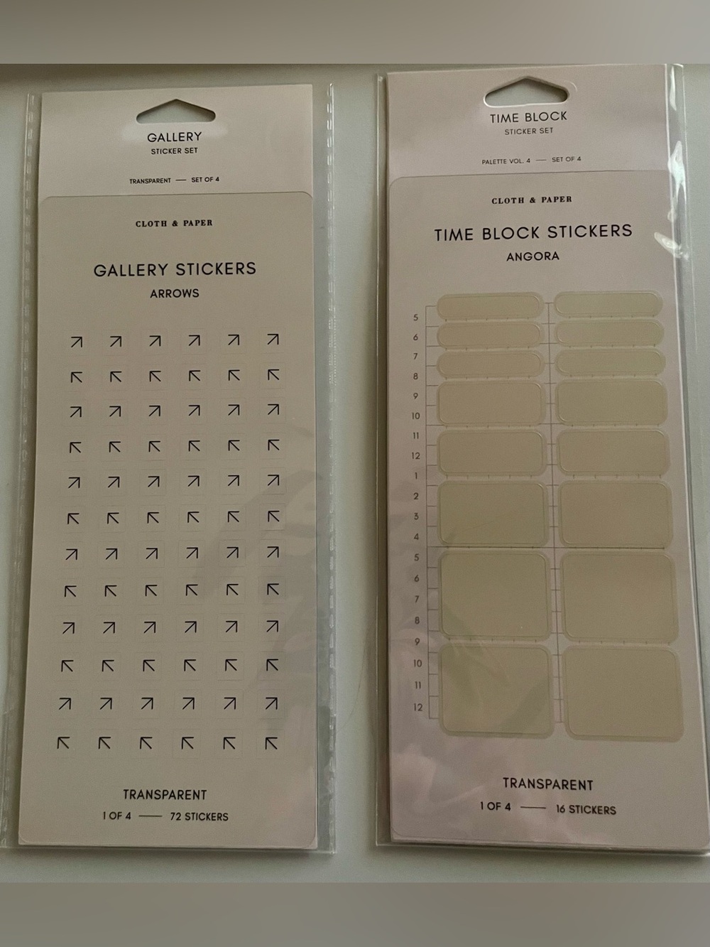 Cloth & Paper Angora Time Block & Transparent Gallery Stickers